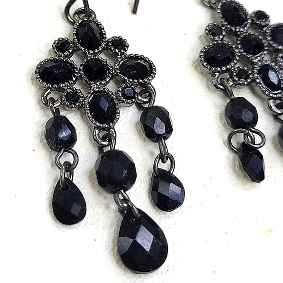 Black Onyx Chandelier Drop Earrings - Picture 2 of 6